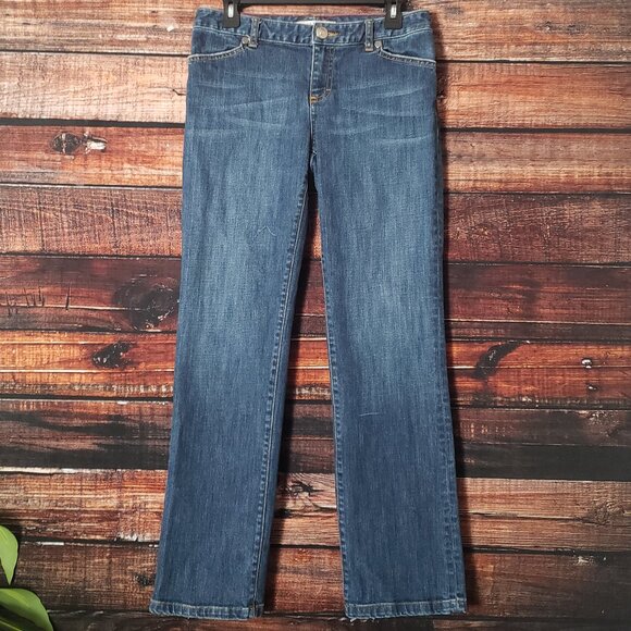 Tommy Hilfiger Y2K Jeans Size 8 Low Rise Straight Blue Denim Embroidered Pockets - Picture 3 of 9